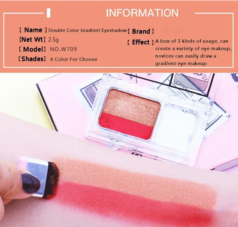 Duo Color Easy Makeup Eyeshadow Palette Shimmer Matte High Pigment Sunset Eyeshadow Make Up